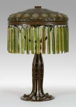 Fine Tiffany Moorish Table Lamp w/Jacob's Ladder Base 